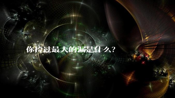 你捡过最大的漏是什么？